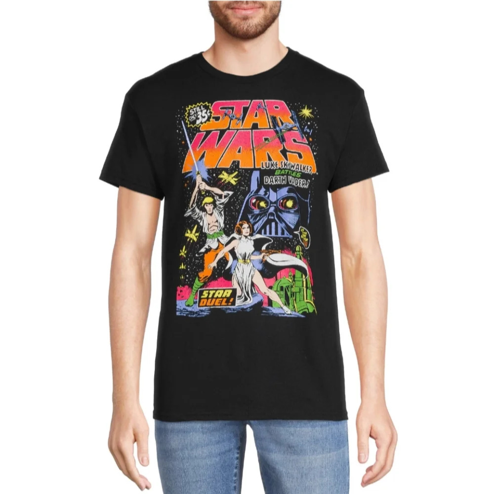 Star Wars Men's Star Duel Graphic Tee with Short Sleeves Size Small 34/36